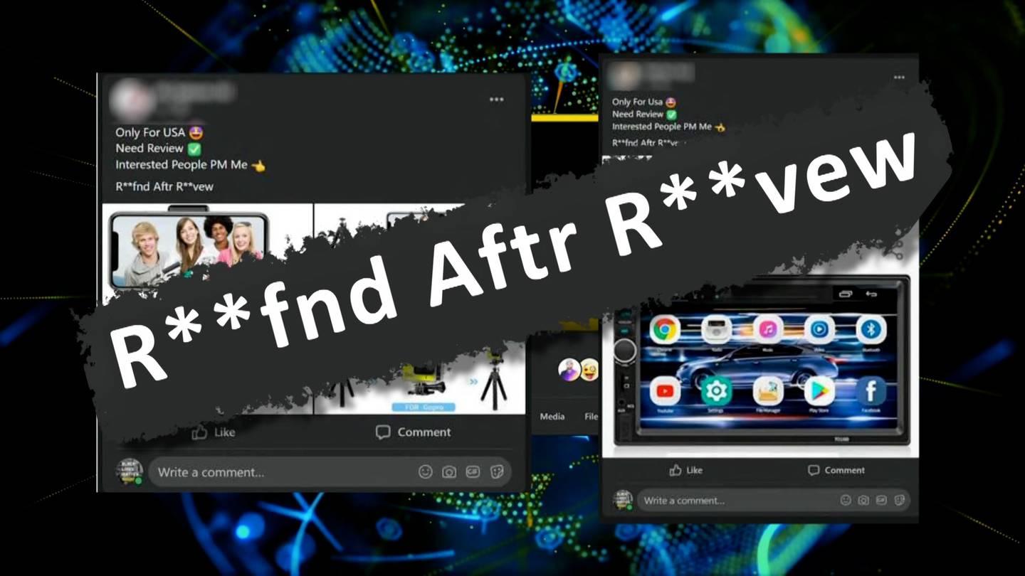 Amazon mentions in its lawsuit filed in July  it found multiple participants of Facebook Group typing "R**fund Aftr R**view" to avoid Facebook's efforts to detect fake online reviews.